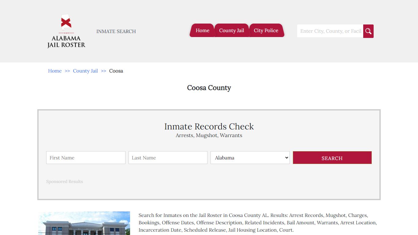 Coosa County - Alabama Jail Inmate Search